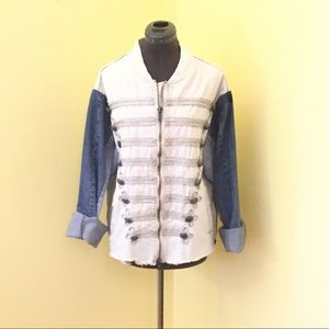 Free People Military Denim Jacket, Sz XS/S